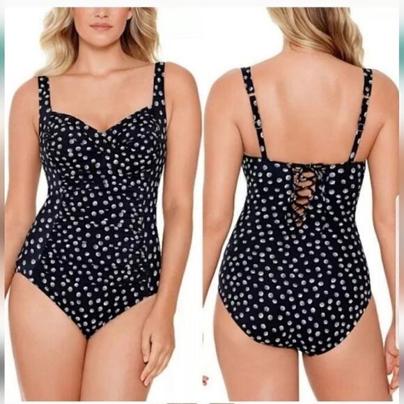 Swim Solutions NWT Galactica Printed Twist Corset size 16 nwt bin#2 - Picture 1 of 16
